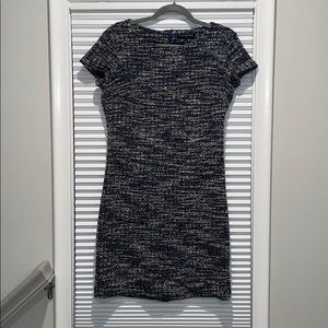 Banana Republic Navy Blue/White Tweed Dress